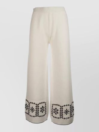 Paul Smith ankle length trousers wide leg embroidery