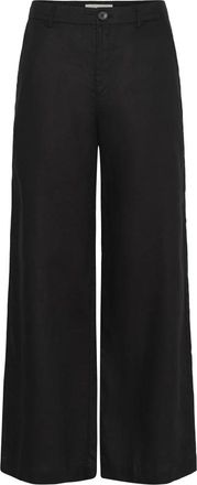 Part Two Wijde Linnen Broek - Dames - Wijde Broeken - Zwart - M - Linnen - Broeken