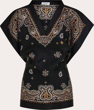 Ferragamo Women Arabesque print poncho Black
