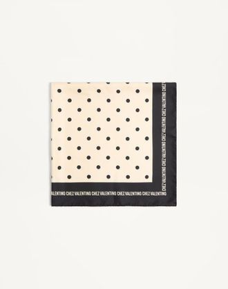 Valentino Garavani Foulard Chez Valentino In Seta Donna BURRO/NERO UNI