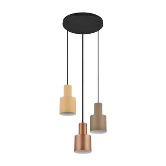 Trio Leuchten Sourcing L&aacute;mpara Colgante Suspensi&oacute;n Negra Y Beige 150 Cm