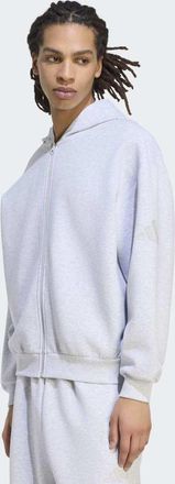 adidas Soft Lux - Felpa con cappuccio e zip grigio m&eacute;lange chiaro