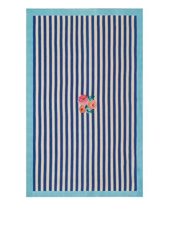 Lisa Corti Tovaglia a righe con fiori - Blu