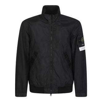 Stone Island Light Jackets, male, Black, Size: XL Crinkle Reps NY Jacket