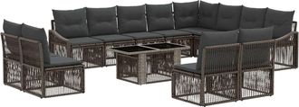 vidaXL Conjunto De Sof&aacute;s De Jard&iacute;n 13 Uds. Gris Y Gris Oscuro Vidaxl