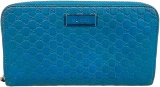 Gucci Pre-owned Wallets, female, Blue, Size: ONE SIZE Pre-owned Long wallet (bi-fold)