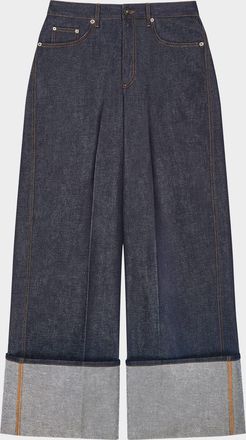 Givenchy Turn-Up Wide-Leg Denim Trousers
