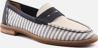 Sperry Top-Sider Womens Sperry Port Driving Textile Womens White/Navy Standard Loafers - Size: UK 4.5 / eu 37.5 / us 7