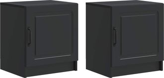 vidaXL Armario De Noche 2 Uds. Negro 43 X 34,5 X 47 Cm Vidaxl