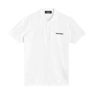 Dsquared2 Polo Shirts, male, White, XL, Logo Piqu&eacute; Polo Shirt