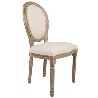 Wanderlust Deco Silla De Madera Tapizada Color Beige 48x46x48/96