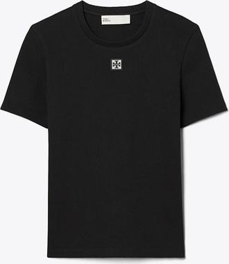 Tory Burch Womens Cotton Ribbed T-Shirt, size XL