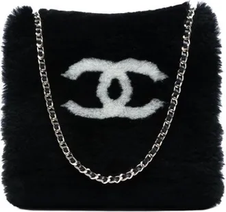 Chanel Pre-owned Vintage Shearling Shoulder Bag - unisex - Chanel Vintage - Vintage Shoulder Bags - Black - ONE SIZE - Pre-owned