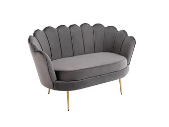 Vente-Unique Sof&aacute; de 2 plazas de terciopelo antracita DANDELION de Pascal Morabito