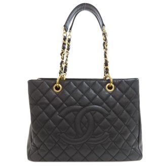 Chanel Black Leather Tote Bag (Pre-Owned)