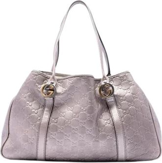Gucci Pre-owned Twins Tote Bag - Dames - Vintage Shopper - Paars - ONE Size - Leer - Vintage
