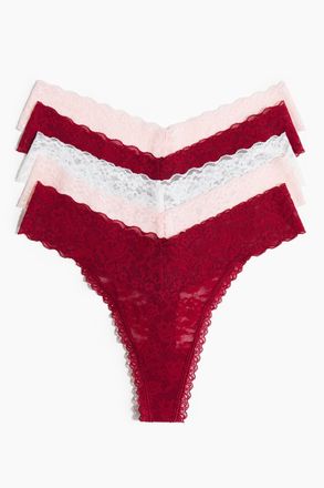 H&M 5er-Pack Tangas aus Spitze - Red