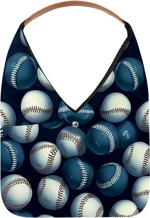 Generic Baseball Ball Background Reusable Lightweight Grocery Bags - Foldable Into Compact Pouch, Washable & Sturdy, Multipurpose for Shopping and Travel
