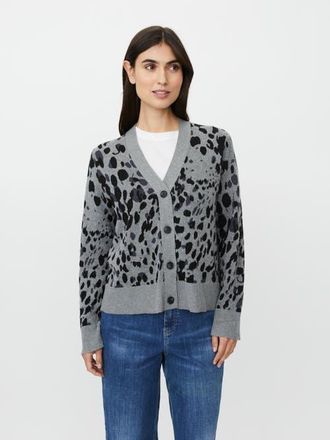 Masai Malokina Leopard Pattern Cardigan in Black at Nordstrom, Size X-Large