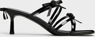 Charles & Keith Kelis Rose-Bow Strappy Heeled Mules