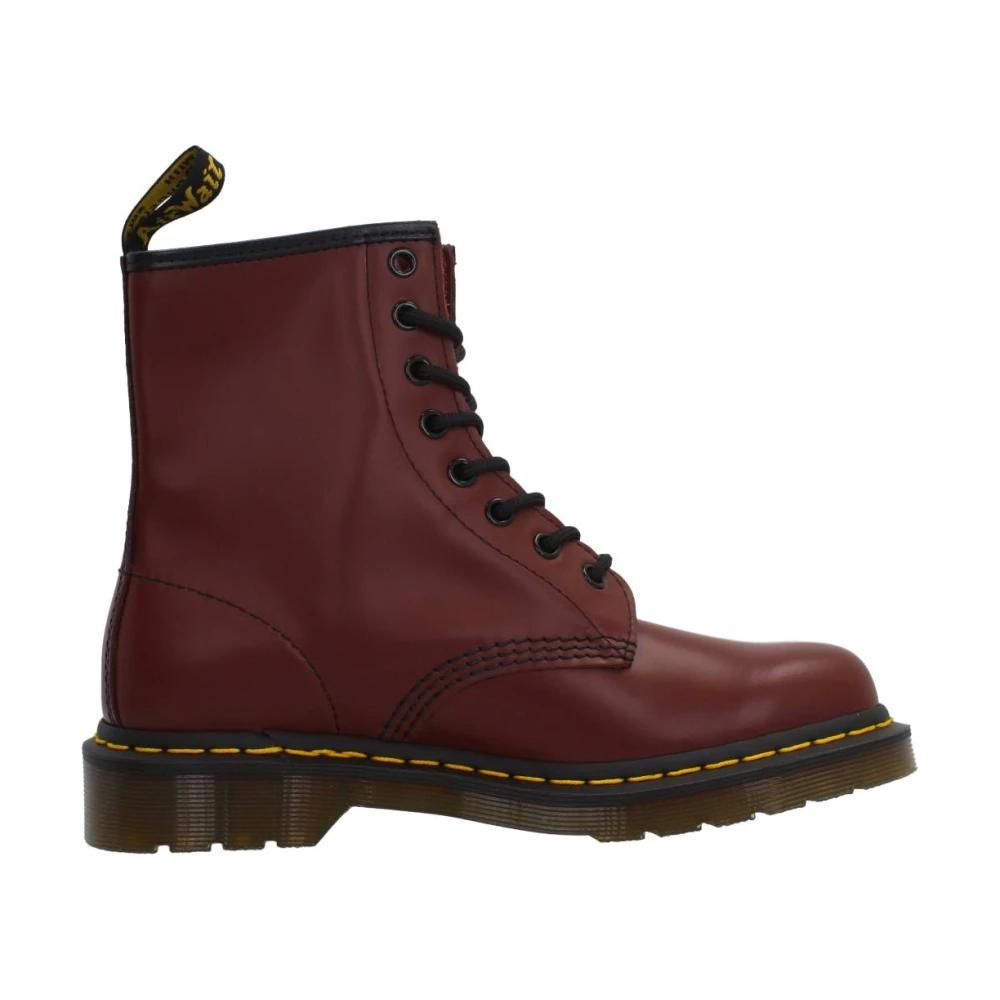 Martens Schoenen, Dames, Rood, 36 EU, Kersenrode Veterschoenen