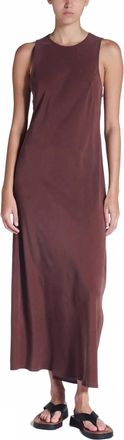 Asceno Valencia Silk Maxi Dress In Mahogany