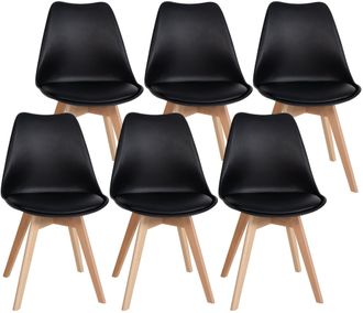 Clp Clp - Juego De 6 Sillas De Comedor Ramsey Negro