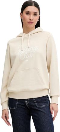 Helly Hansen Core Graphic Hoodie - Dames - Outdoor shirts - Beige - S - Katoen - Fitness