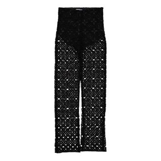 Off-white Off White Gehaakte broek met wijde pijpen voor dames (Zwart)