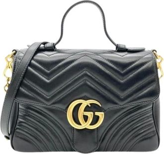 Gucci Pre-owned Handbags, female, Black, Size: ONE SIZE Pre-owned GG Marmont Shoulder Bag