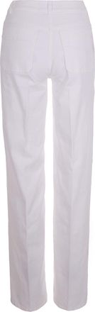 Elisabetta Franchi Womens Jeans With Logo Detail Ivory Cotton Elastane Trousers
