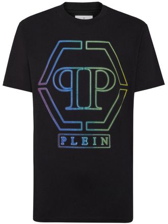 Philipp Plein Hexagon-logo rhinestone-embellished T-shirt - men - Cotton - S - Black
