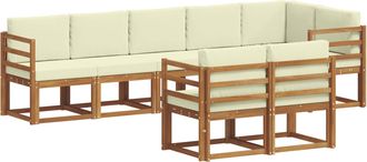 vidaXL Conjunto De Sof&aacute;s De Exterior 8 Uds. Natural Y Crema Vidaxl