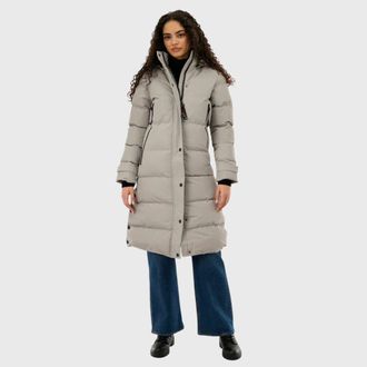 Canada Weather Gear Quilted Maxi Long Jacket in Stone at Nordstrom, Size Large