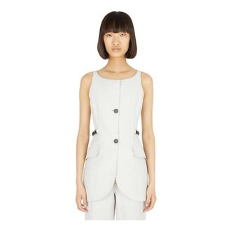 Durazzi Milano Vests, female, White, Size: 2XS Tailored Sleeveless Top