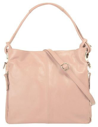 Samantha Look Shopper SAMANTHA LOOK, Damen, Gr. B/H/T: 31cm x 25cm x 10cm onesize, rosa, Leder, leicht gl&auml;nzend, unifarben, Taschen Shopper, echt Leder, Made in Ita