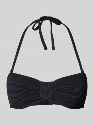 Jake*s Casual Bikini-Oberteil in Bandeau-Form mit Strukturmuster in Black, Gr&ouml;&szlig;e XL