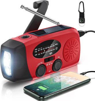 OEM Radio Solar Port&aacute;til, Radio De Emergencia Meteorol&oacute;gica De 2000 Mah, Radio De Manivela Con Am/fm/noaa, Dinamo, Resistente Al Agua Ipx3, Carga De Tel&eacute;f