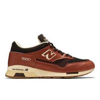 New Balance Unisex Made in UK 1500v1 en Naranja/Negro/Marrón/Amarillo, Gamuza/Malla, Talla 37.5