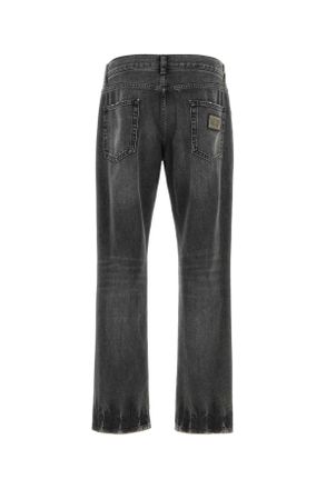 Dolce & Gabbana Mens Black Denim Jeans Varianteabbinata Exterior: Cotton