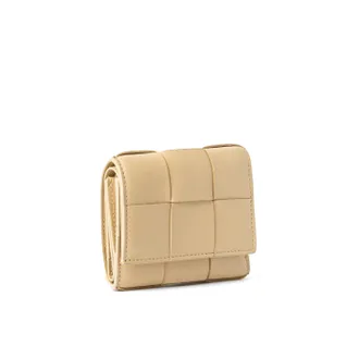 Bottega Veneta Quilted Leather Wallet - Beige