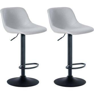 Clp Set De 2 Taburetes De Bar Loft Gris Simil Cuero