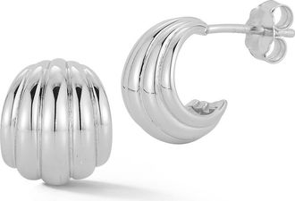 Glaze Jewelry Shell Rib Stud Earrings in Silver at Nordstrom Rack