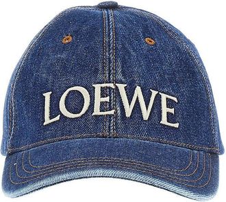 Loewe Logo embroidery denim baseball cap Woman L