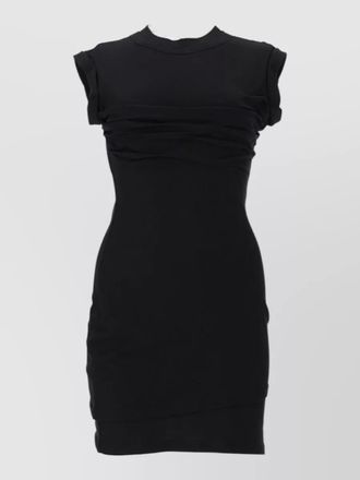 Alexander Wang cap sleeves crew neck ruched dress