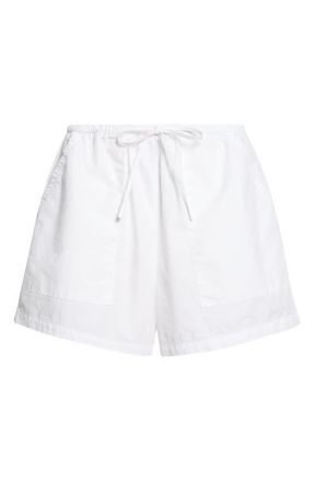Leset Kyoto Patch Pocket Cotton Drawstring Shorts in Ice at Nordstrom, Size X-Large