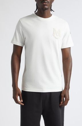 Moncler Monogram Logo Cotton T-Shirt in Bright White at Nordstrom, Size Xxx-Large