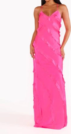 Show me your Mumu Romance Ruffle Dress In Pink
