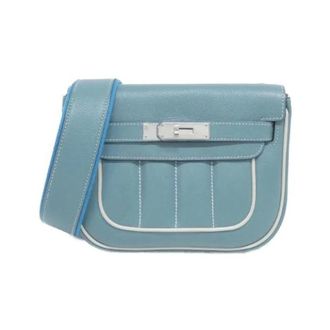 Herm&egrave;s Pre-owned Berline Mini Evercolor Schoudertas - Dames - Pre-owned - Blauw - Maat: ONE Size Leer