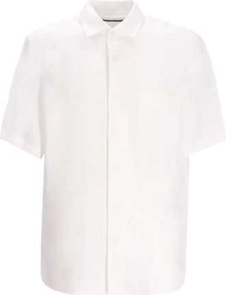 BOSS short-sleeve button-up shirt - men - Linen/Flax - 41 - White